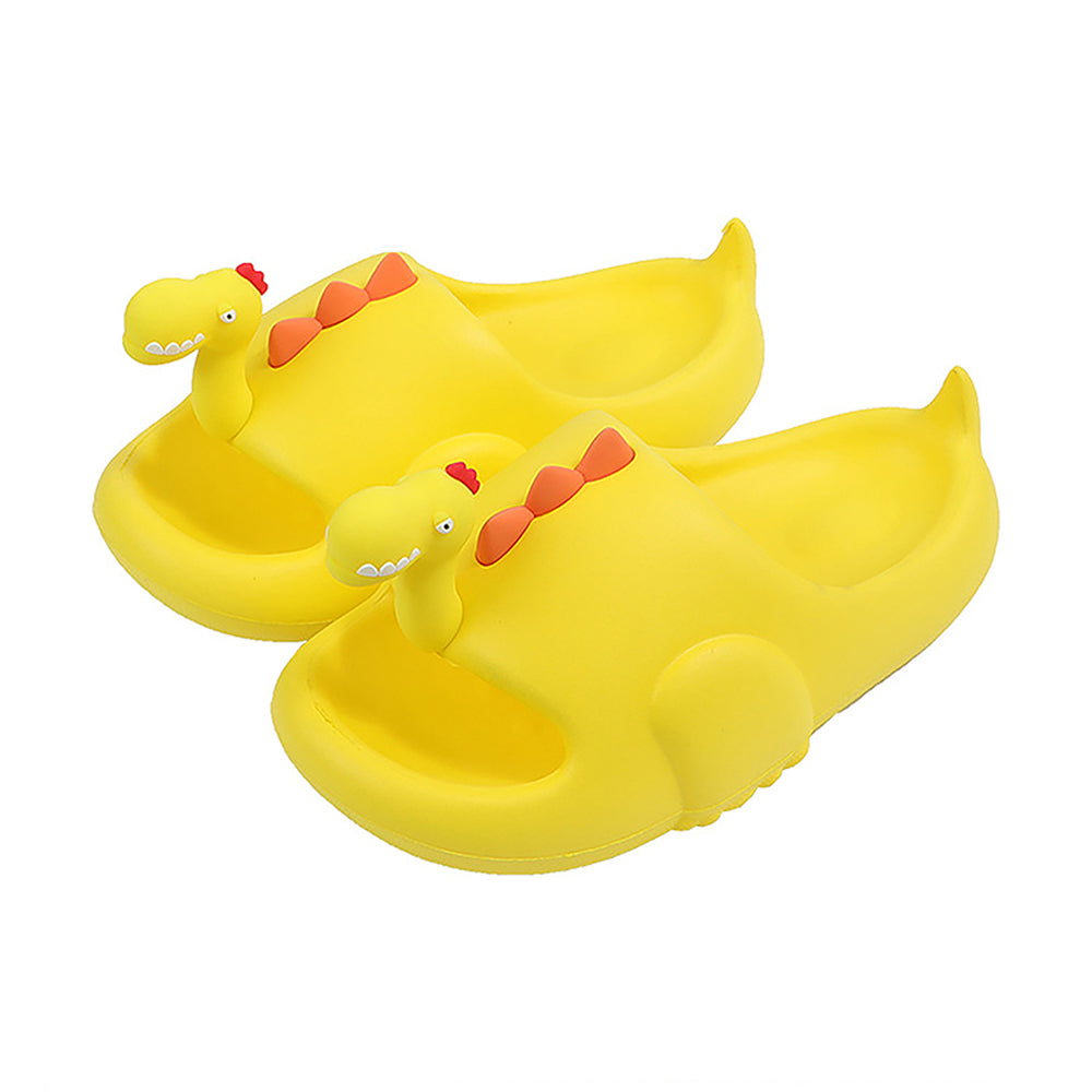 Little Surpise Box Yellow 3D Long Neck Dino Slip On Clogs, Summer/Monsoon All Season Footwear For Toddlers & Kids