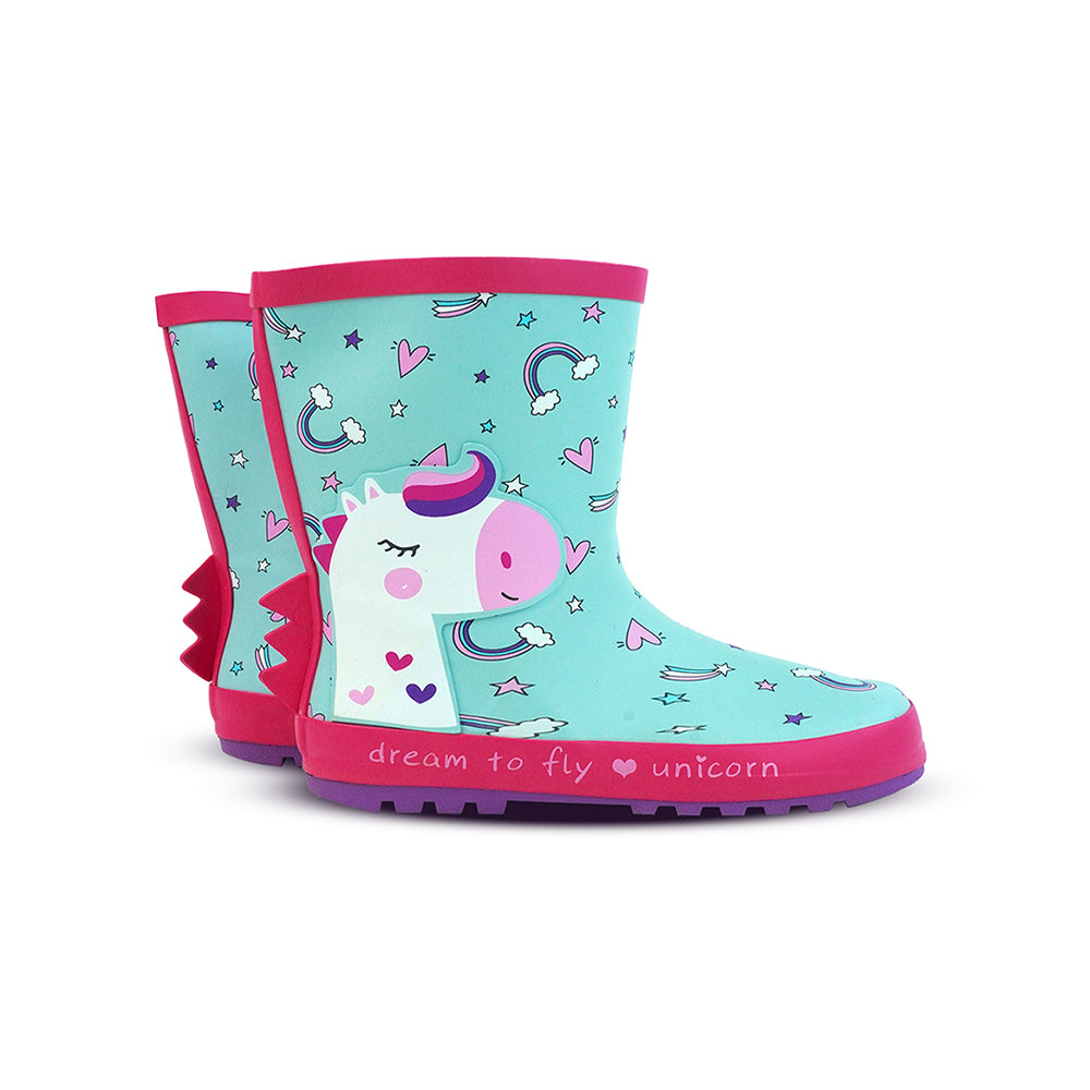 Little Surprise Box, Dreamy Unicorn Rubber Rain Gumboots For Toddlers & Kids