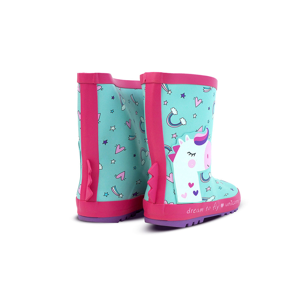 Little Surprise Box, Dreamy Unicorn Rubber Rain Gumboots For Toddlers & Kids
