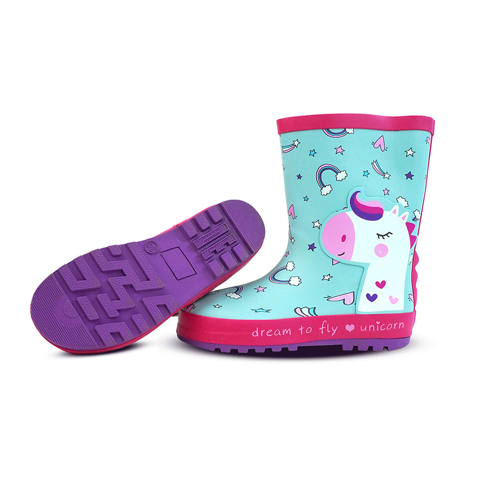 Little Surprise Box, Dreamy Unicorn Rubber Rain Gumboots For Toddlers & Kids