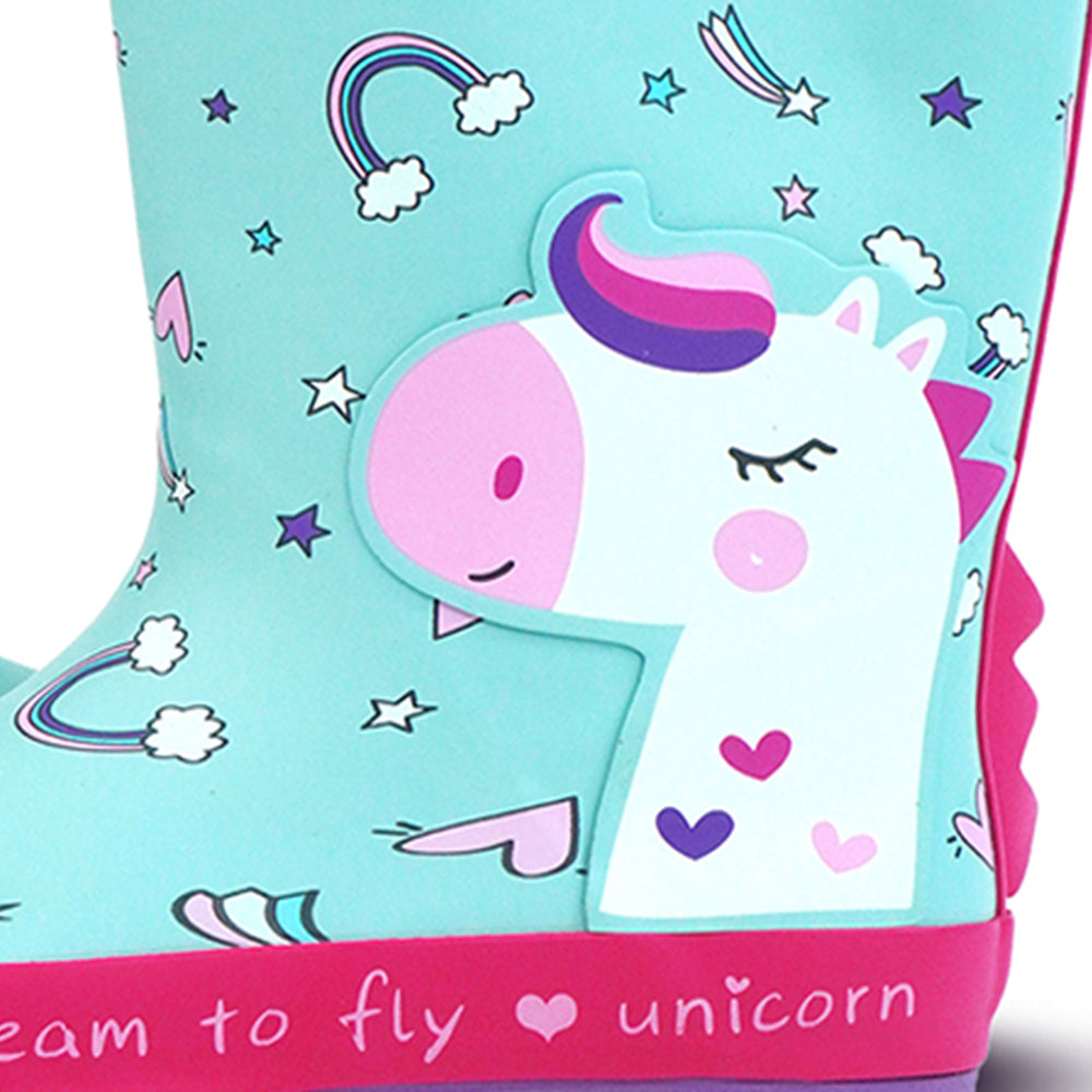 Little Surprise Box, Dreamy Unicorn Rubber Rain Gumboots For Toddlers & Kids