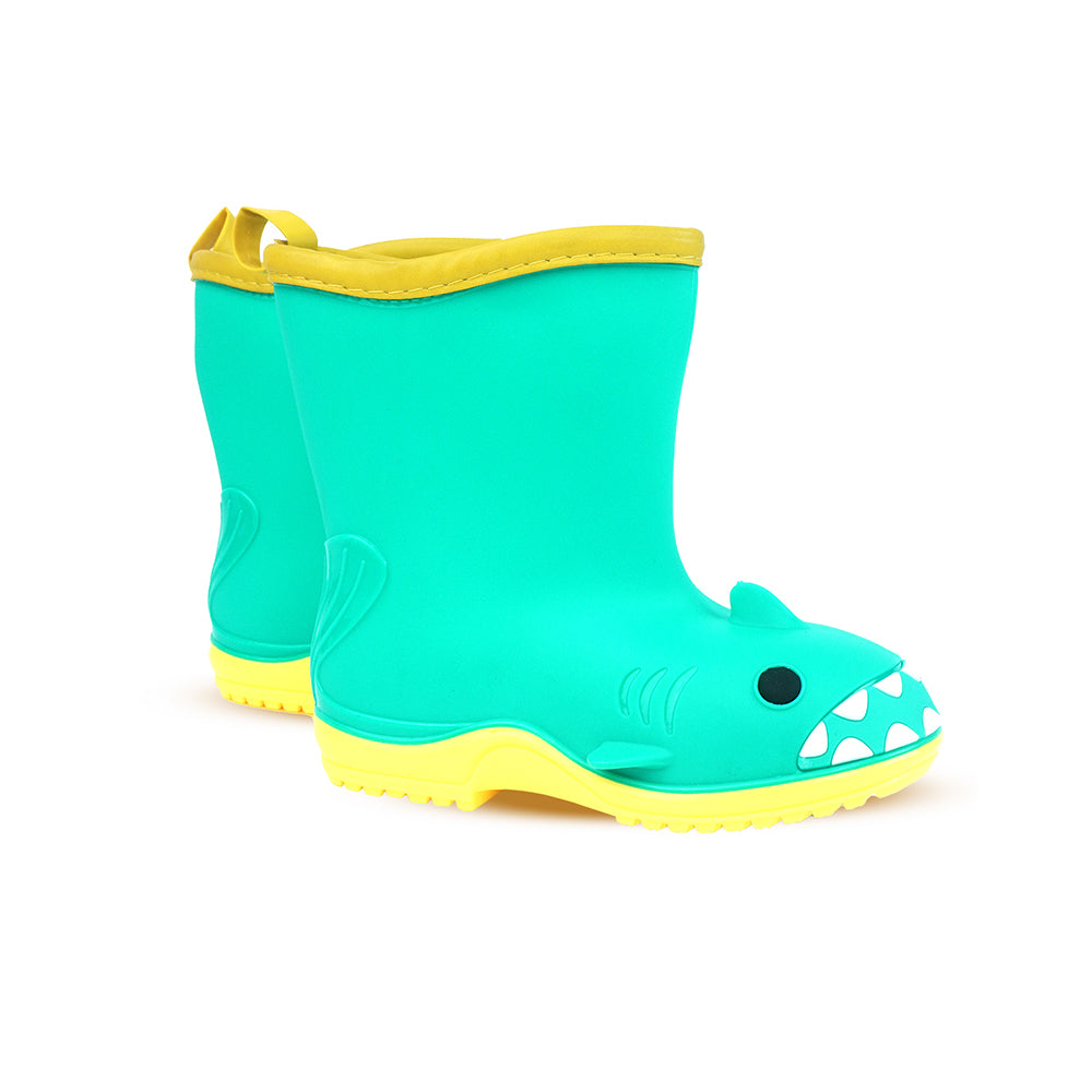 Little Surprise Box, Mint Green Shark EVA Rain Gumboots for Toddlers & Kids
