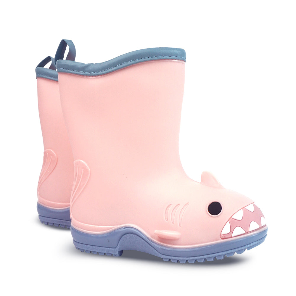 Little Surprise Box, Pink Shark EVA Rain Gumboots for Toddlers & Kids