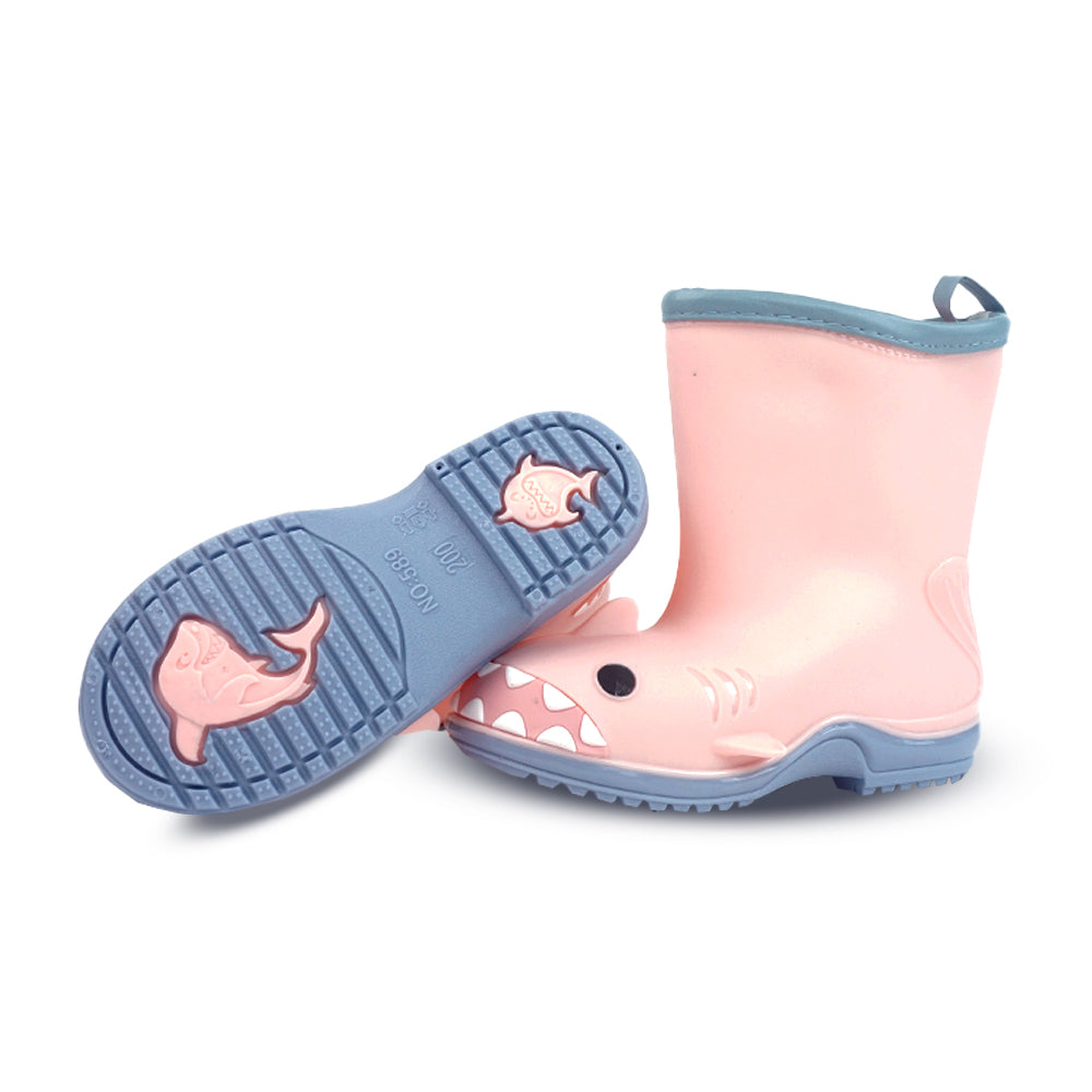 Little Surprise Box, Pink Shark EVA Rain Gumboots for Toddlers & Kids