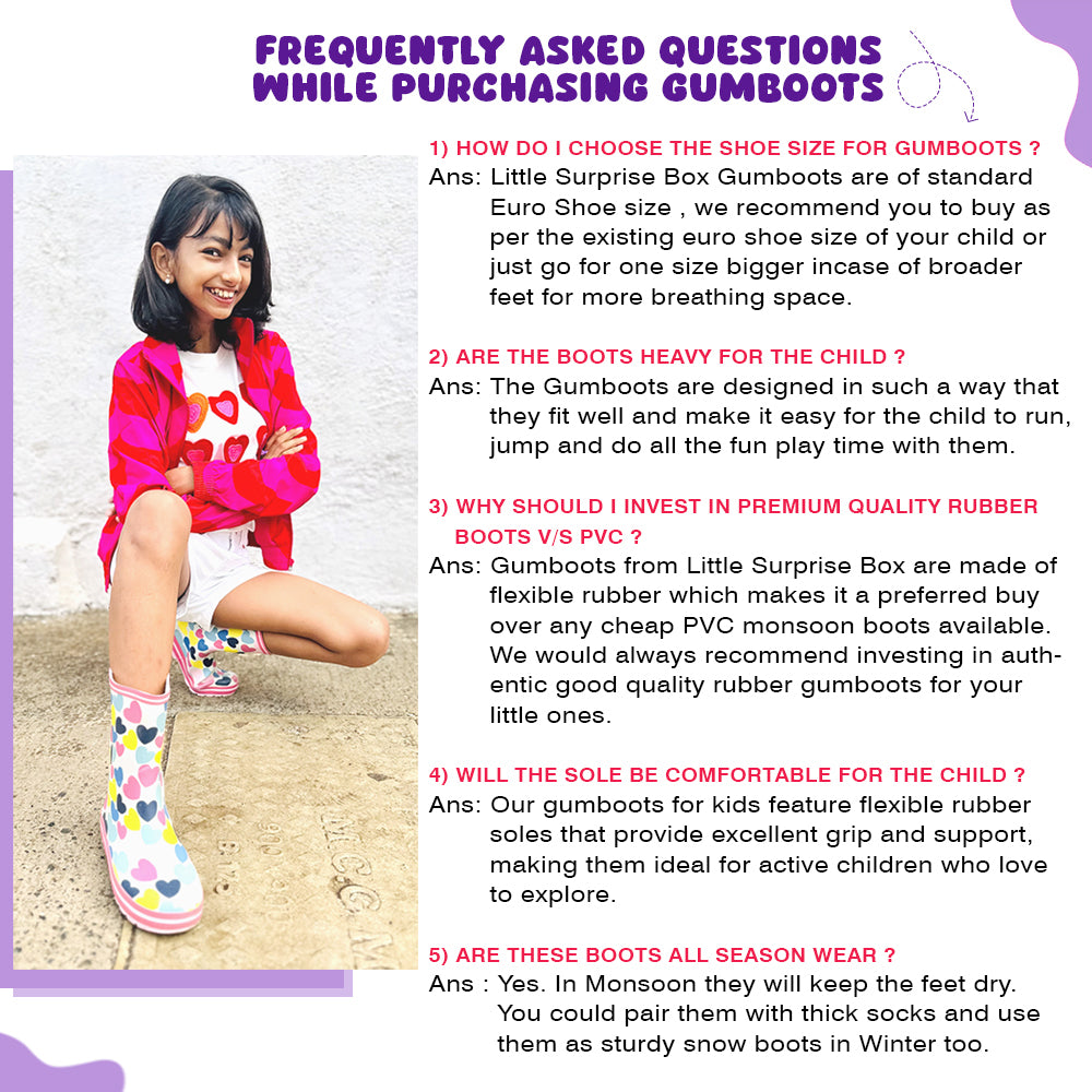 Little Surprise Box, Pink Shark EVA Rain Gumboots for Toddlers & Kids