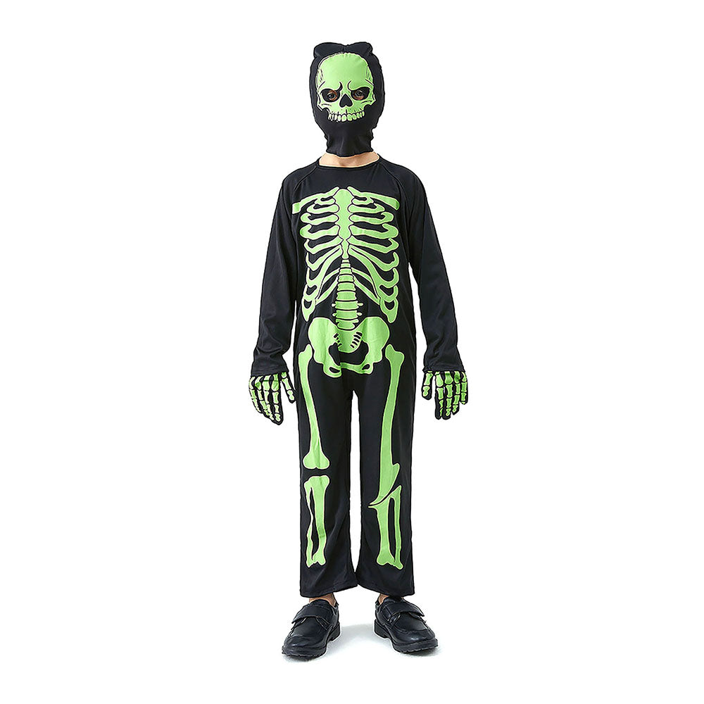 Little Surprise Box Black Green Luminious Skeleton Kids Halloween Costume Dress Up