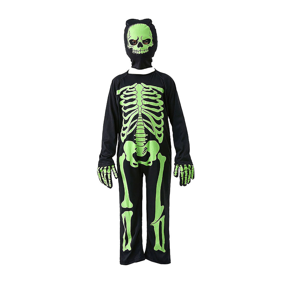 Little Surprise Box Black Green Luminious Skeleton Kids Halloween Costume Dress Up