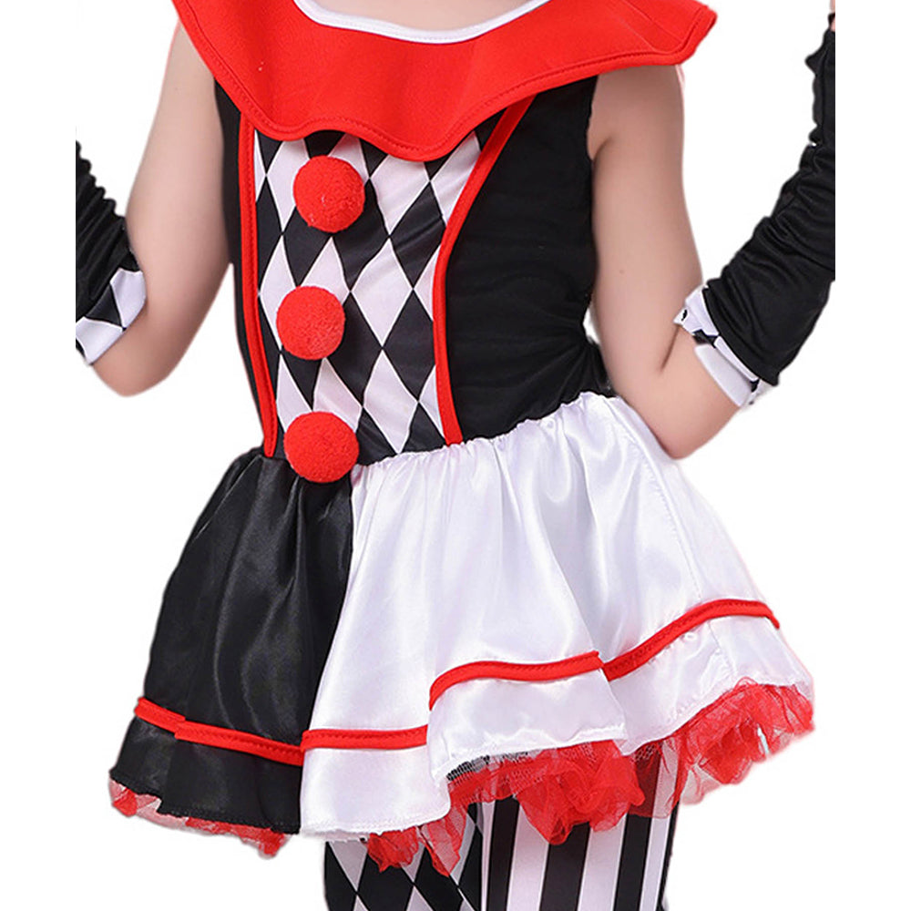 Little Surprise Box,Black & White checkered Joker Jester ,Kids Halloween Costume Dress Up