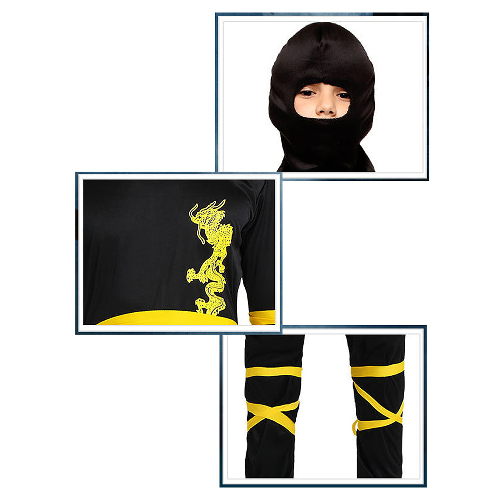 Little Surprise Box, The Black & Yellow Dragon Ninja, Kids Halloween Costume Fancy Dress Up