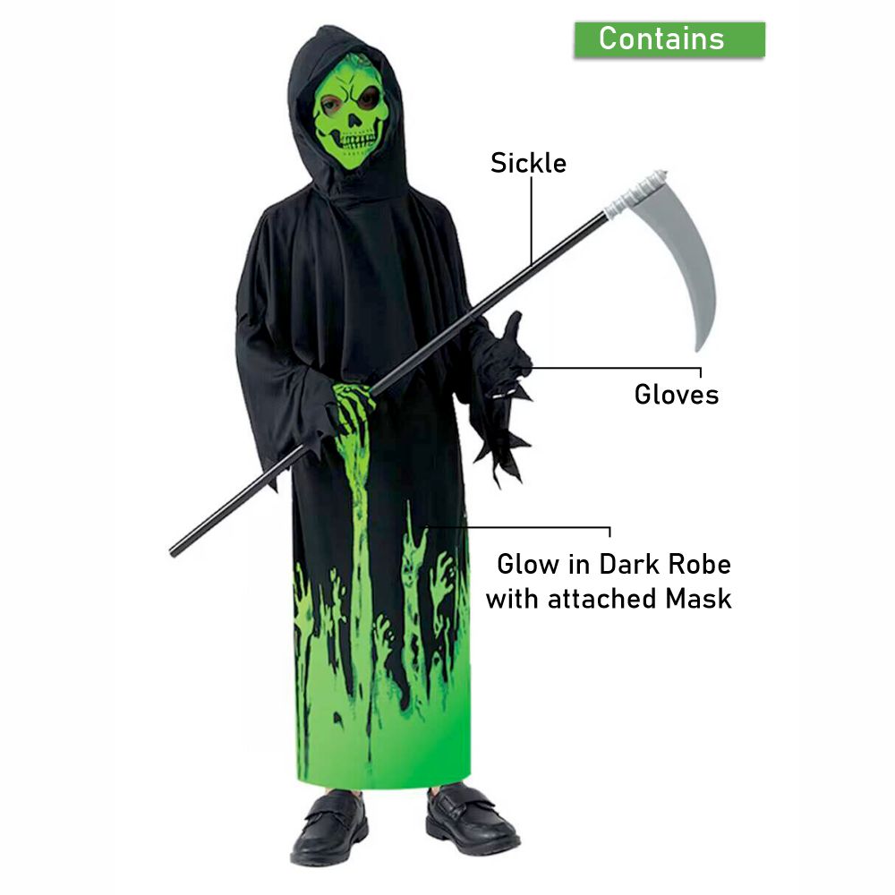 Little Surprise Box,Glow in Dark Spooky Skeleton ,Kids Halloween Costume Fancy Dress Up