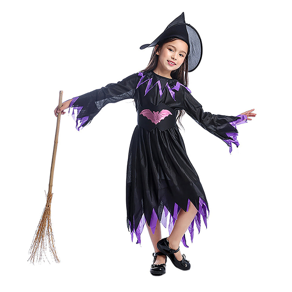Little Surprise Box Purple Bat Witch Kids Halloween Costume Dress Up