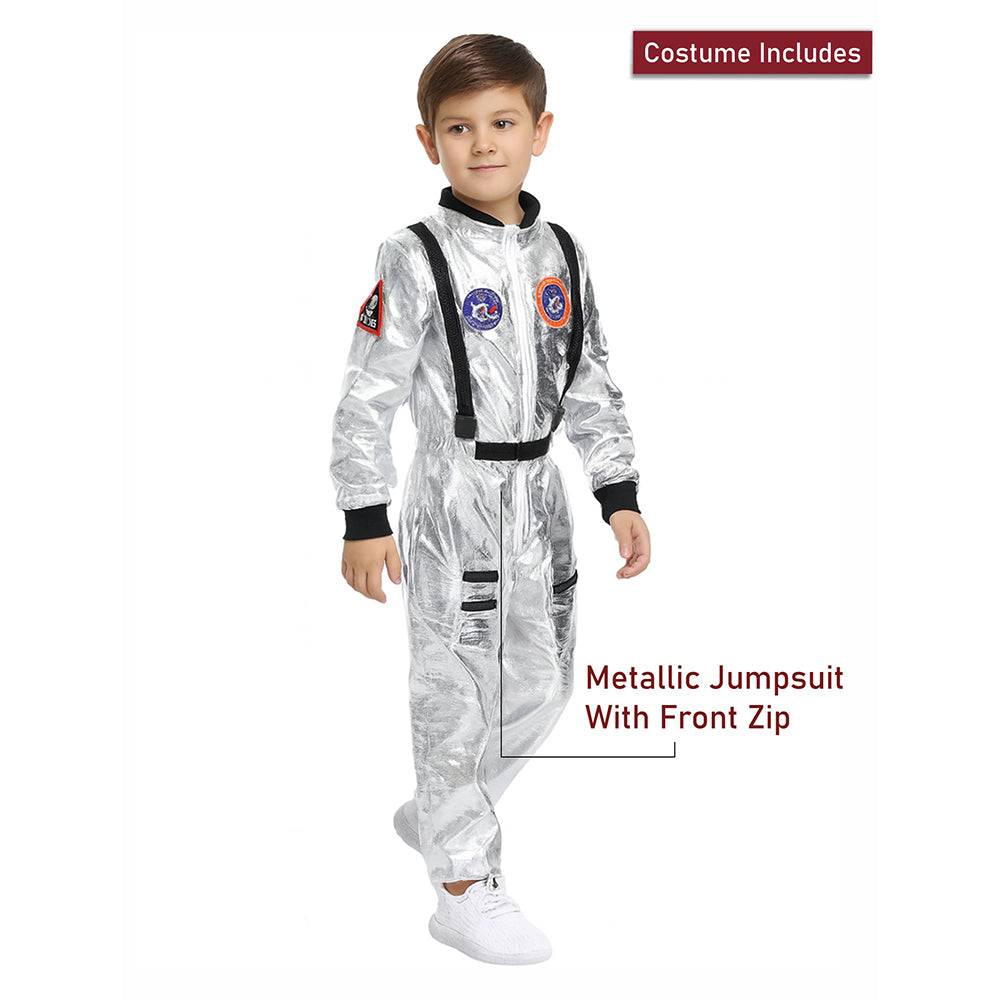 Little Surprise Box, Shiny Silver Astronaut, Halloween Costume Fancy Dress Up