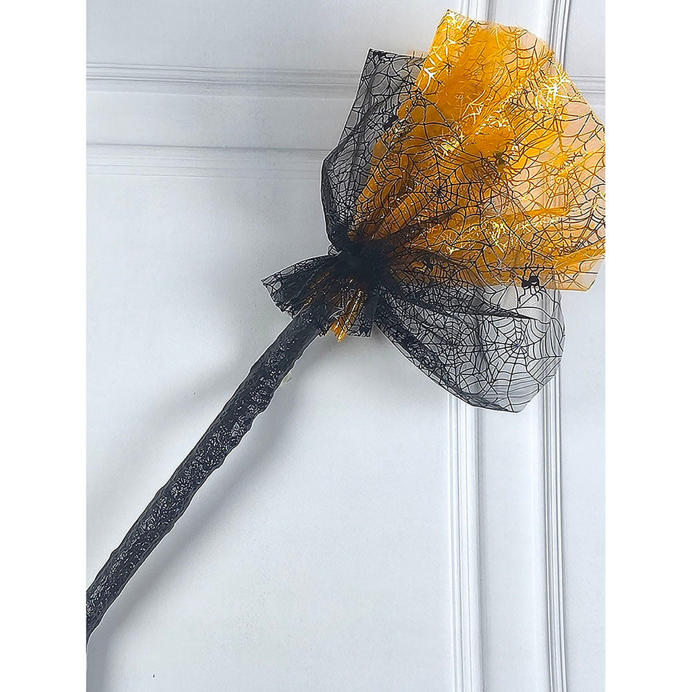 Little Surprise Box Orange Twisted Handle Broom Stick for Halloween Costume Party & Halloween Home office Decor