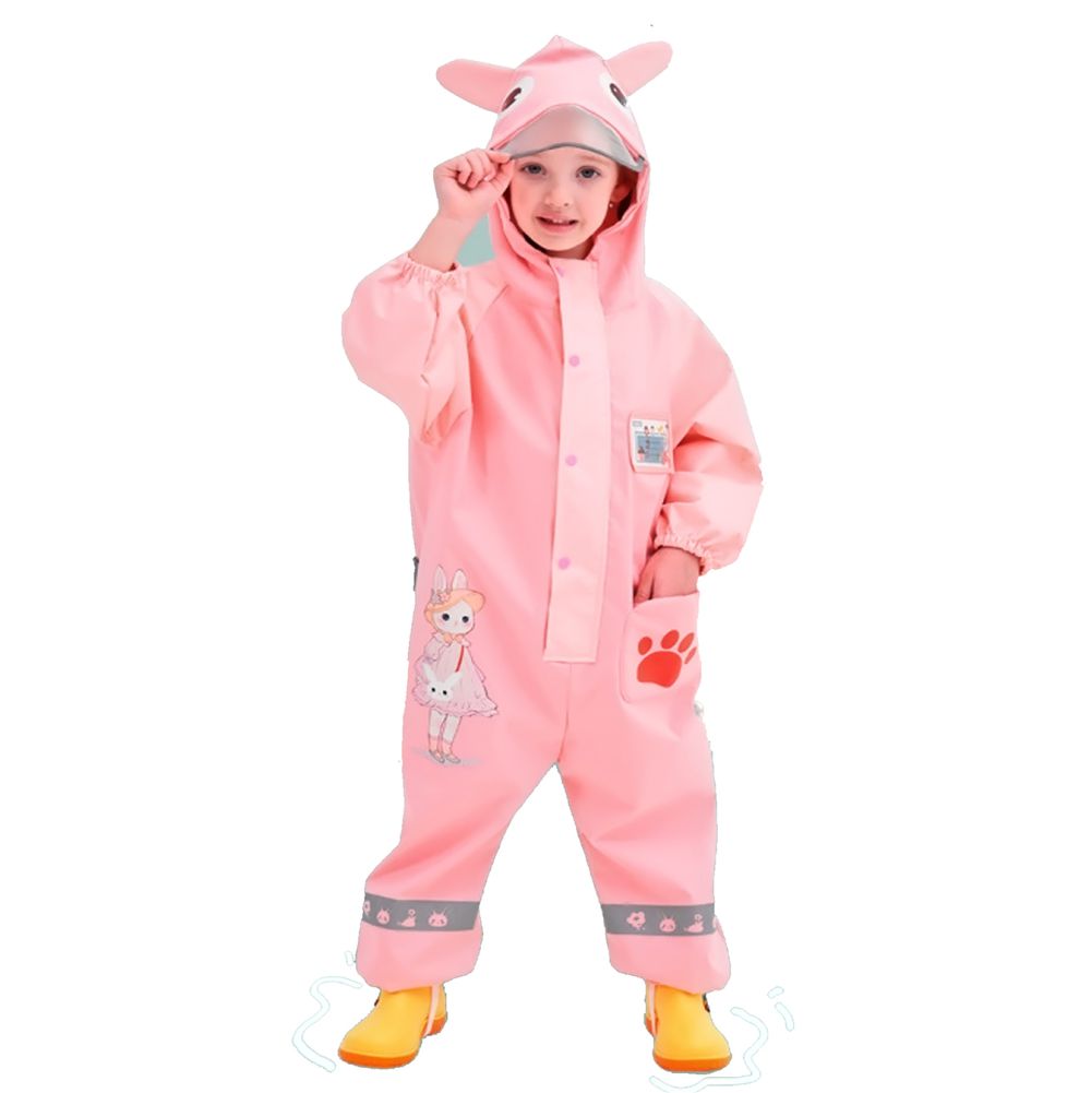 Pink Rabbit Baby, Full Jumpsuit Style Raincoat For Toddlers And Kids