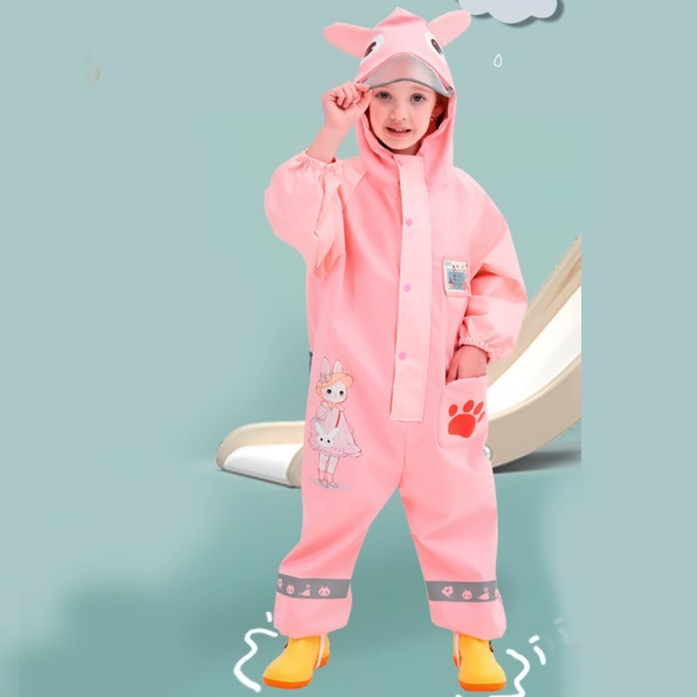 Pink Rabbit Baby, Full Jumpsuit Style Raincoat For Toddlers And Kids
