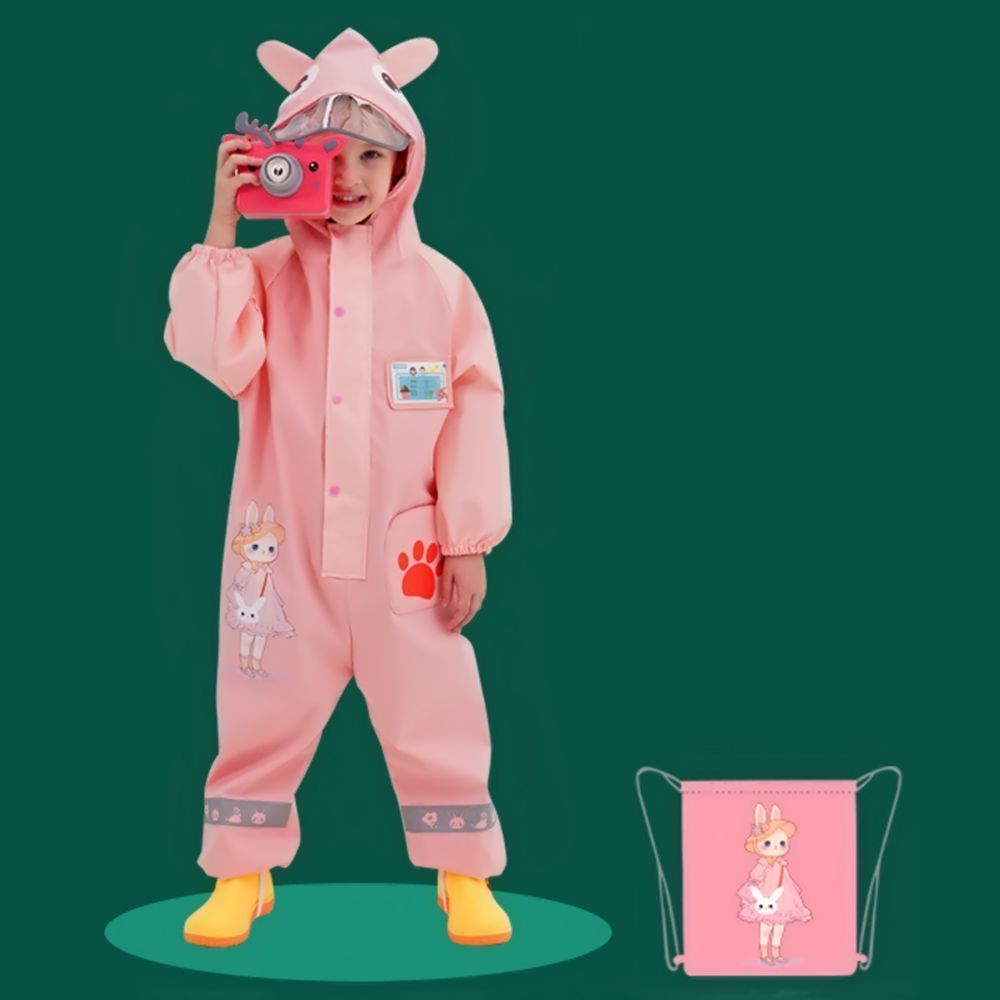 Pink Rabbit Baby, Full Jumpsuit Style Raincoat For Toddlers And Kids
