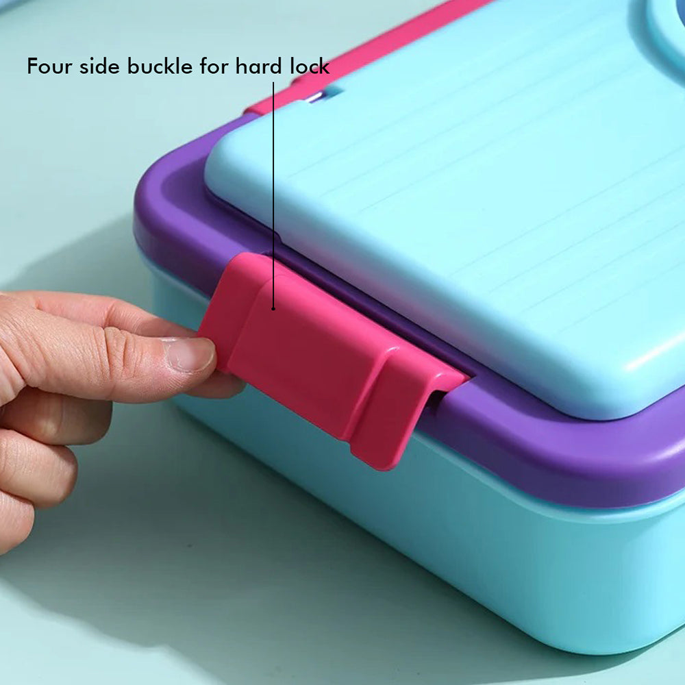Little Surprise Box 2 Decker Blue & Purple Double Lock Stainless Steel Lunch /Tiffin Box for Kids.