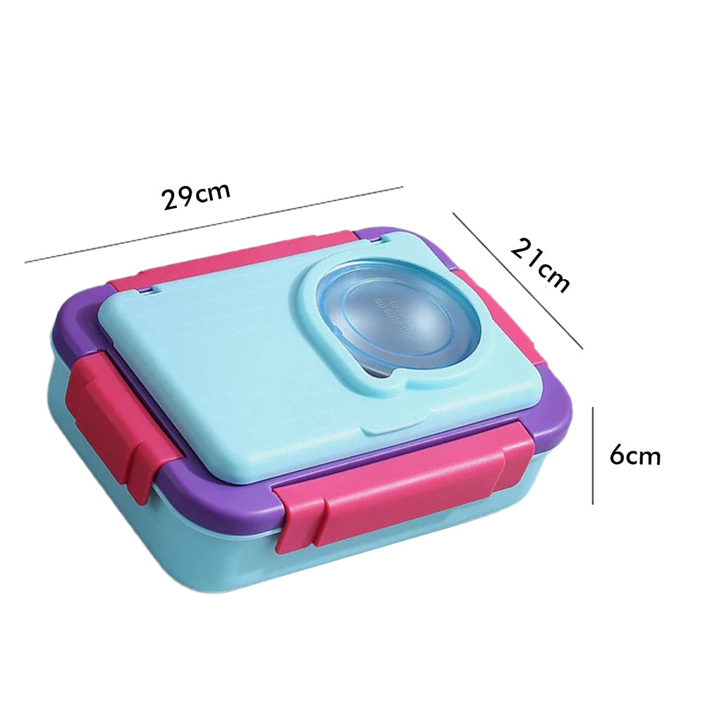 Little Surprise Box 2 Decker Blue & Purple Double Lock Stainless Steel Lunch /Tiffin Box for Kids.