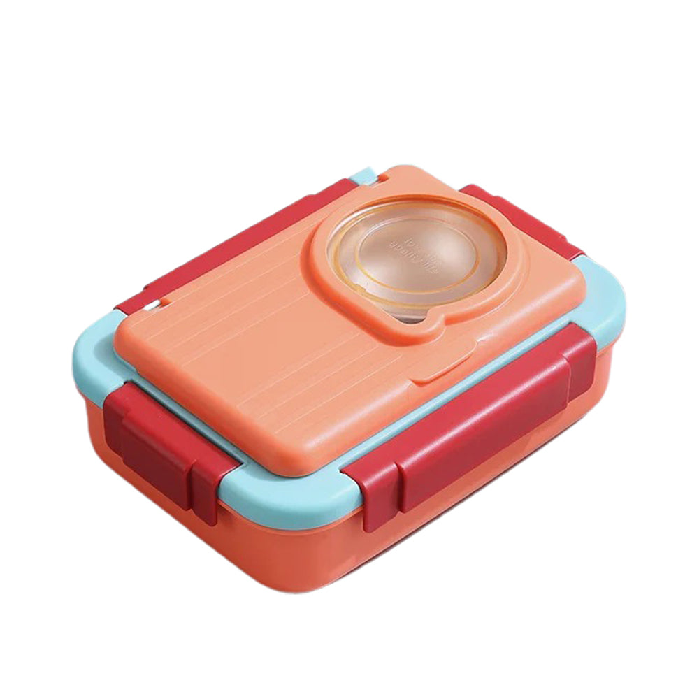 Little Surprise Box 2 decker Orange & Blue Double Lock Stainless Steel Lunch /Tiffin Box for Kids.