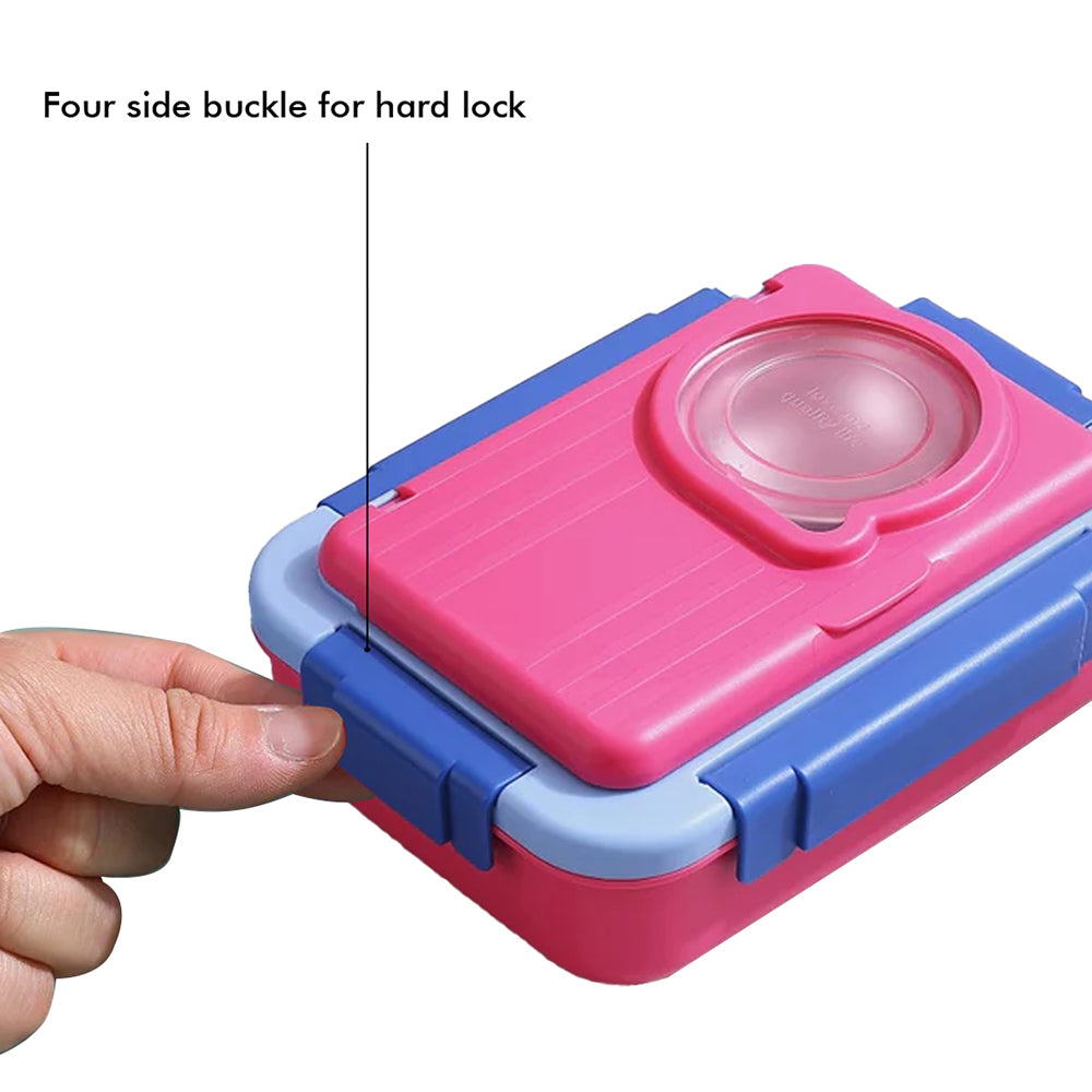 Little Surprise Box 2 Decker Pink & Blue Double Lock Stainless Steel Lunch /Tiffin Box for Kids.