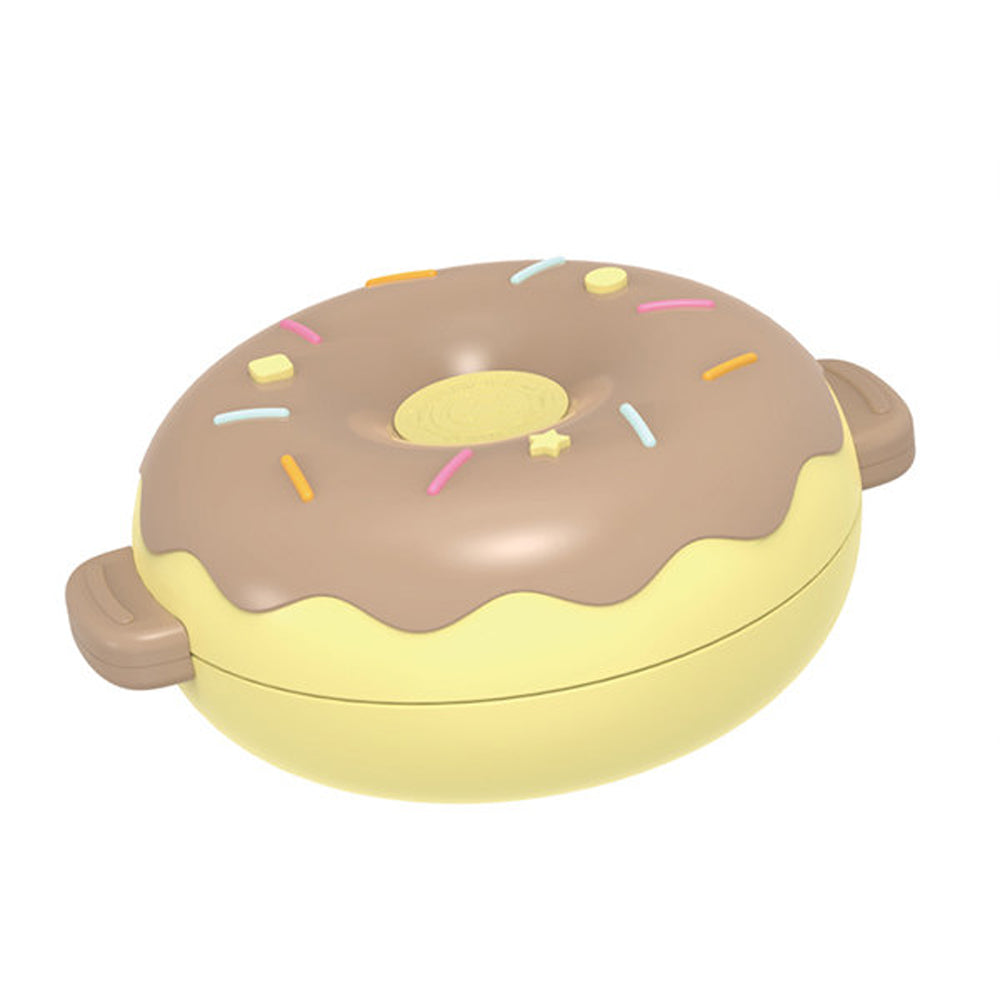Little Surprise Box Kids Stainless Steel Donut Shaped Double Insulated Lunch Box, Beige