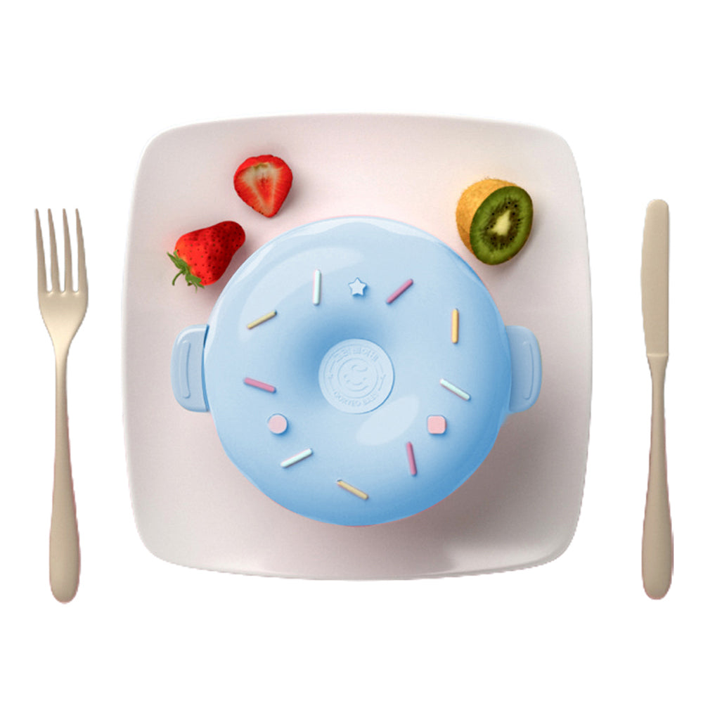Little Surprise Box Kids Stainless Steel Donut Shaped Double Insulated Lunch Box, Blue