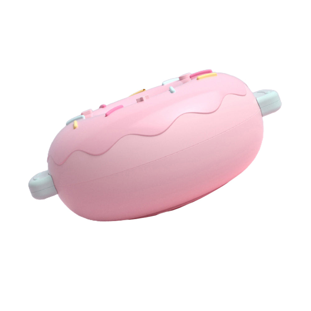 Little Surprise Box Kids Stainless Steel Donut Shaped Double Insulated Lunch Box, Pink