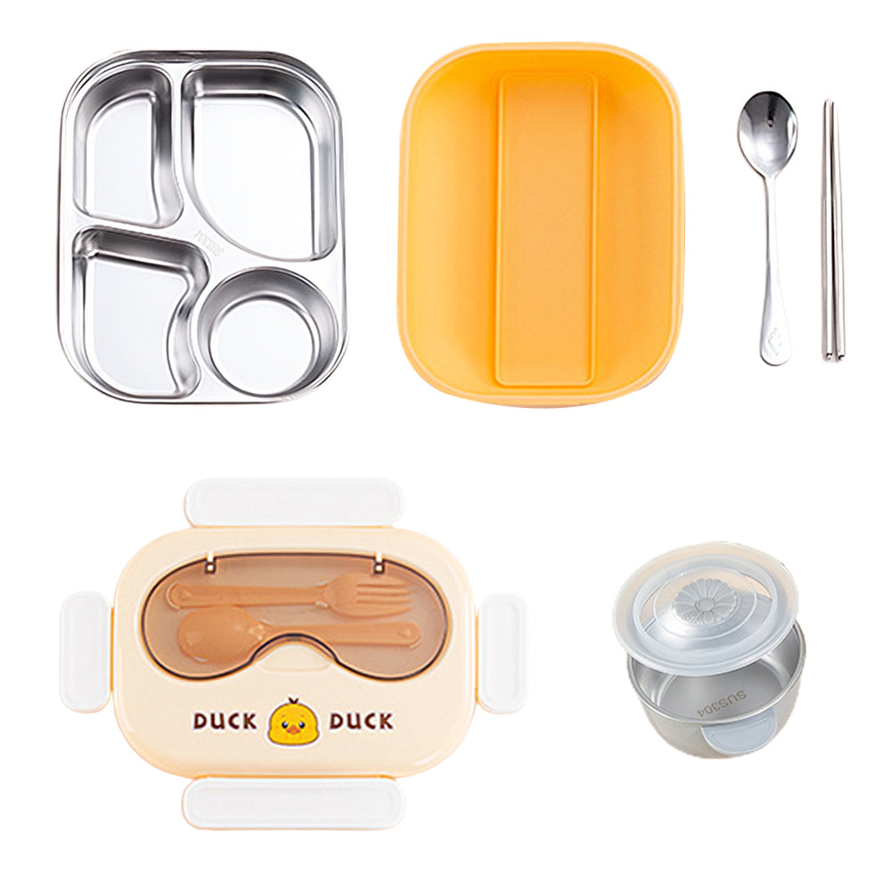 Little Surprise Box Small / Big Size Yellow Duck-Duck Theme Double Lock Stainless Steel Kids Lunch /Tiffin Box