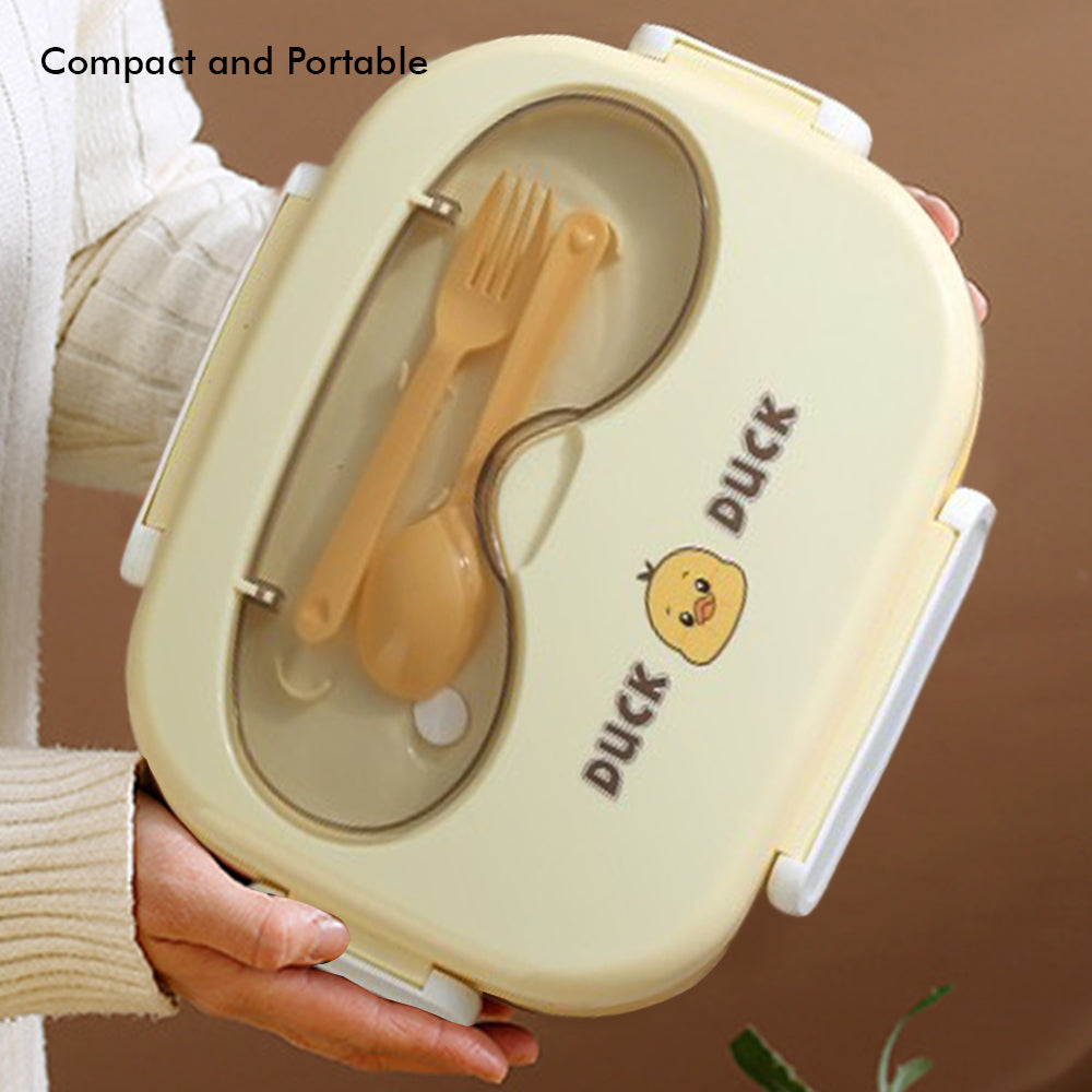 Little Surprise Box Small / Big Size Yellow Duck-Duck Theme Double Lock Stainless Steel Kids Lunch /Tiffin Box