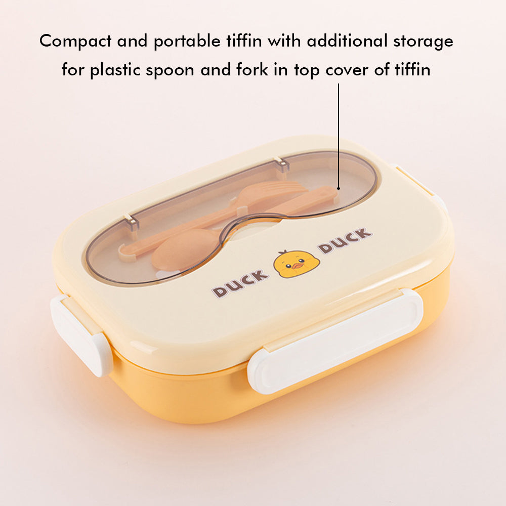 Little Surprise Box Small / Big Size Yellow Duck-Duck Theme Double Lock Stainless Steel Kids Lunch /Tiffin Box