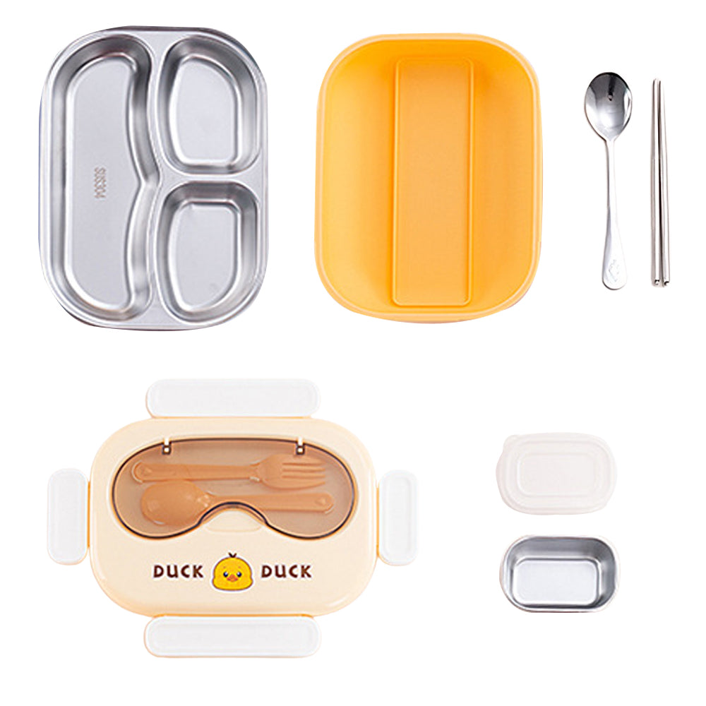 Little Surprise Box Small / Big Size Yellow Duck-Duck Theme Double Lock Stainless Steel Kids Lunch /Tiffin Box