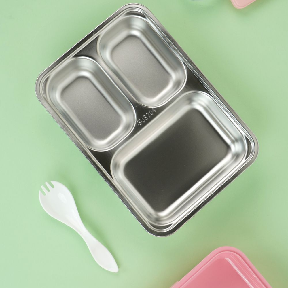 Pink Party Hat Unicorn Big Size Stainless Steel Kids Lunch Box/Tiffin with matching Lunch Bag