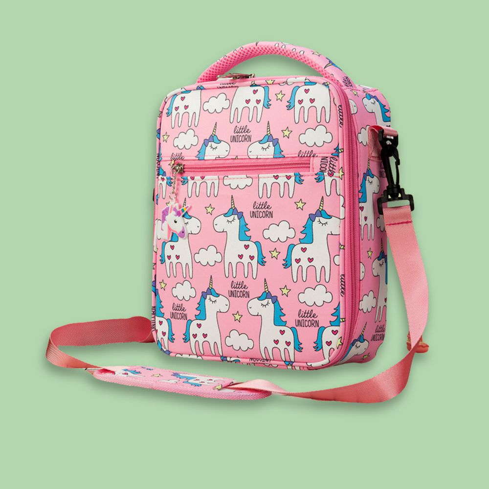 Pink Party Hat Unicorn Big Size Stainless Steel Kids Lunch Box/Tiffin with matching Lunch Bag