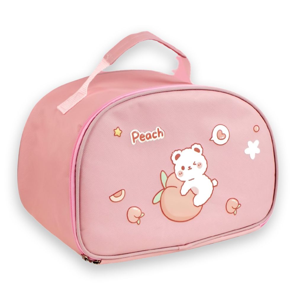 Pink Lunch Time 2 pcs Stainless Steel Kids Lunch Box with matching Lunch Bag