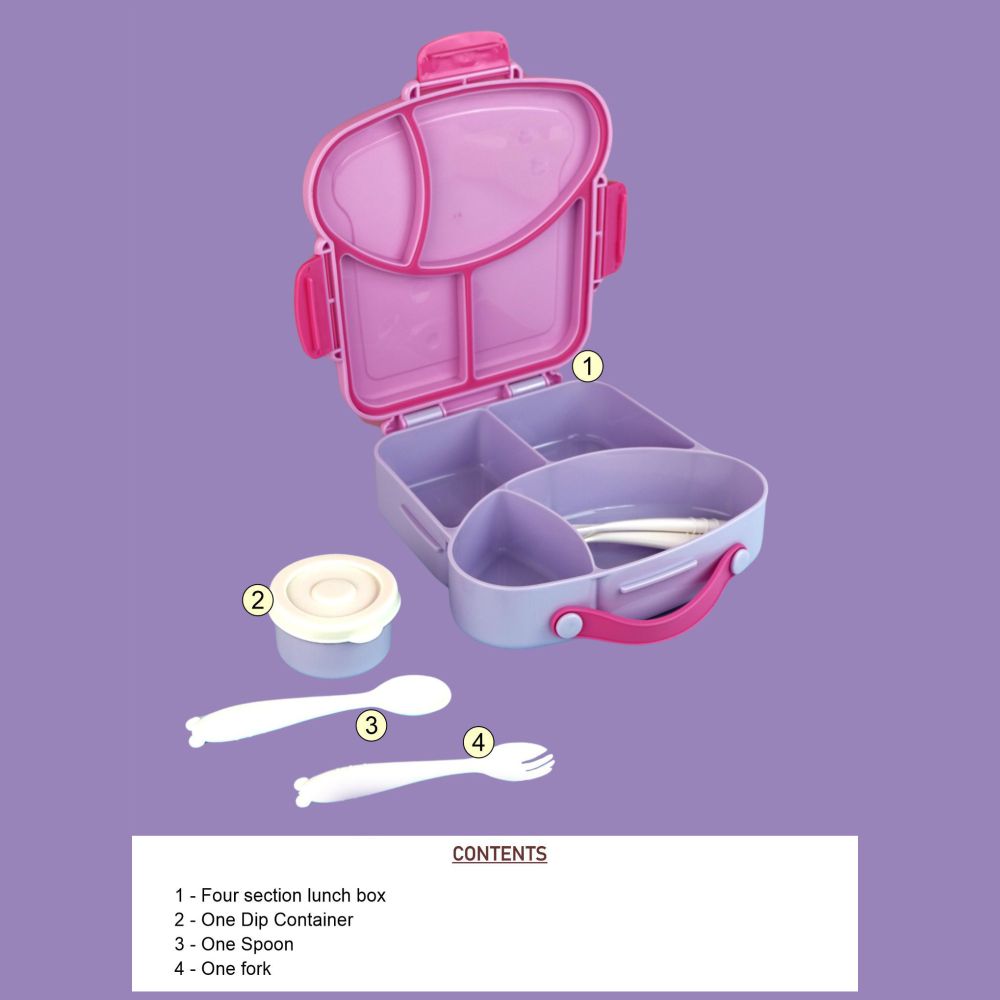 Purple Bread slice Fun themed Kids Lunch Box/Tiffin