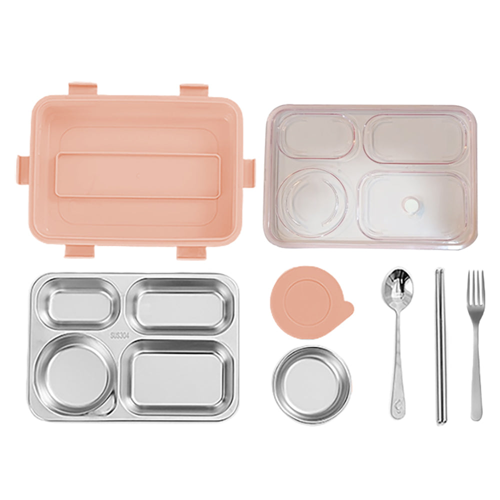 Little Surprise Box Cream Transparent Lid Double Lock Stainless Steel Lunch /Tiffin Box for Kids
