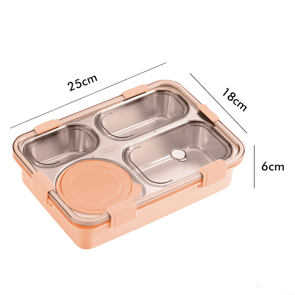 Little Surprise Box Cream Transparent Lid Double Lock Stainless Steel Lunch /Tiffin Box for Kids