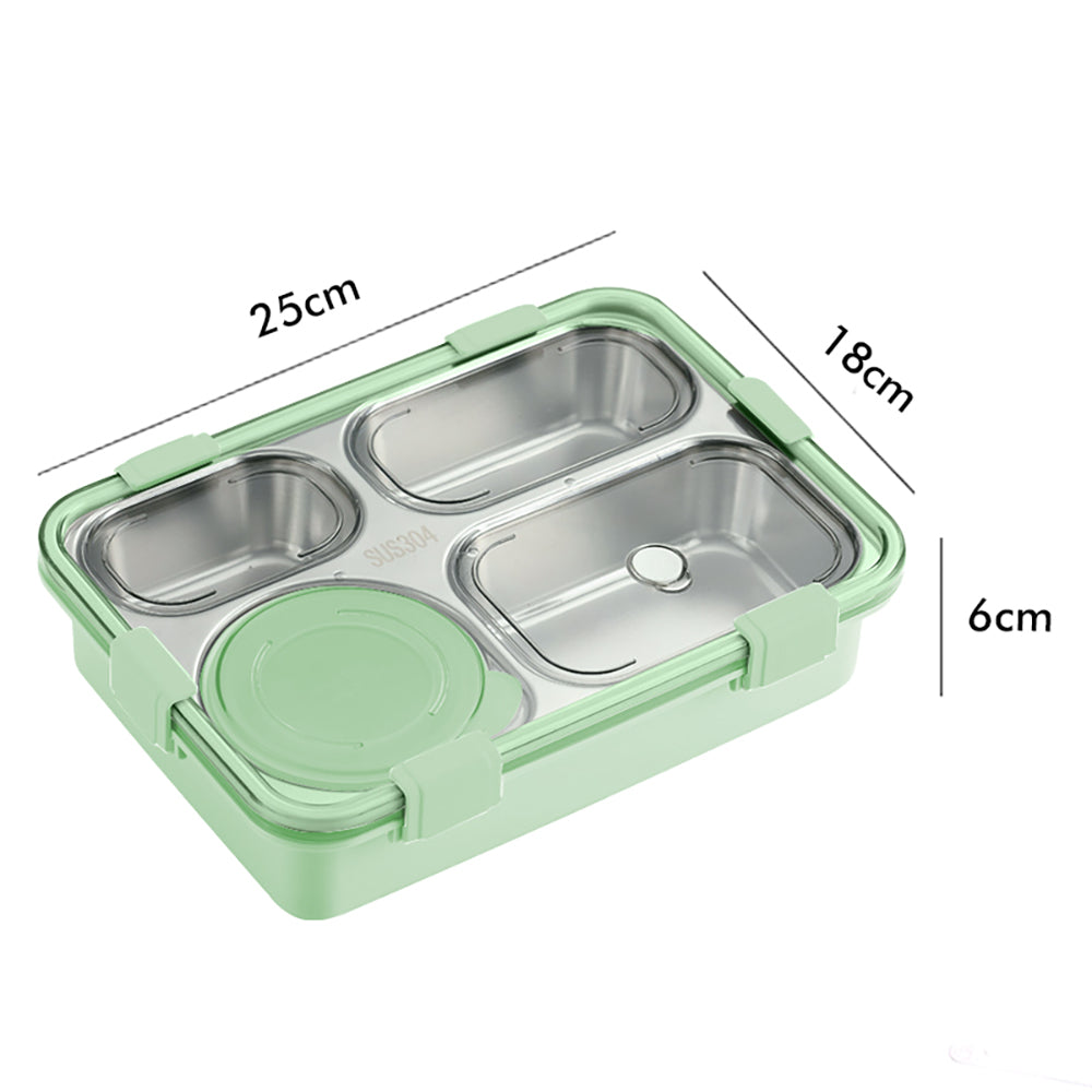 Little Surprise Box Mint Green Transparent Lid Double Lock Stainless Steel Lunch /Tiffin Box for Kids.