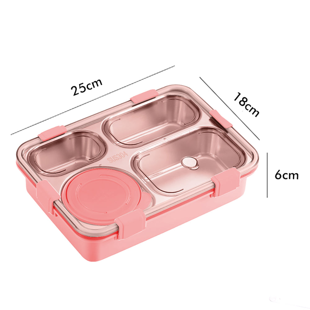 Little Surprise Box Pink Transparent Lid Double Lock Stainless Steel Lunch /Tiffin Box for Kids