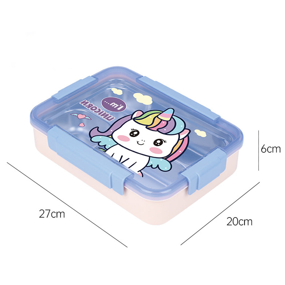 Little Surprise Box Big Size Purple Uni Theme Transparent Lid Double Lock Stainless Steel Kids Lunch /Tiffin Box.