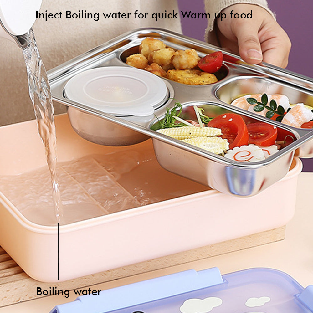 Little Surprise Box Big Size Purple Uni Theme Transparent Lid Double Lock Stainless Steel Kids Lunch /Tiffin Box.