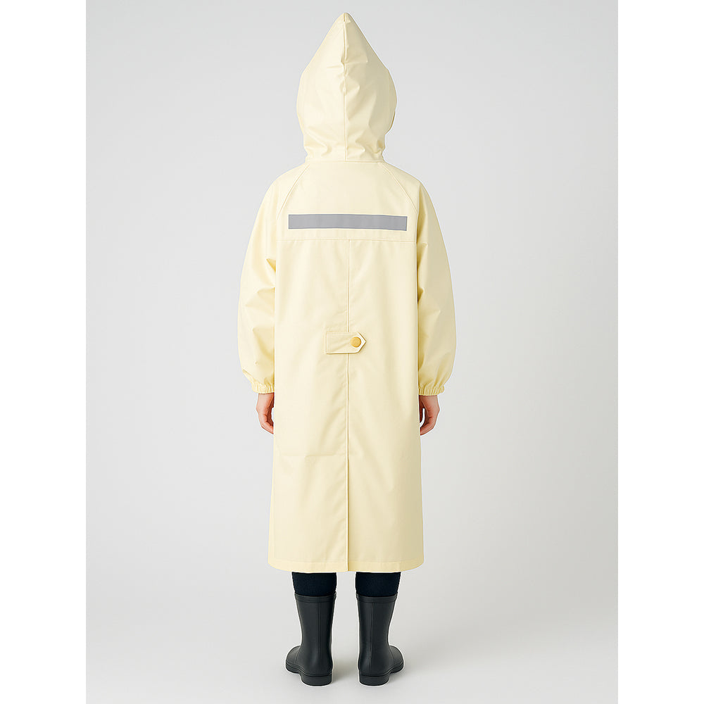 Little Surprise Box, Cream Animal Print Knee Length Raincoat for Kids & Teens