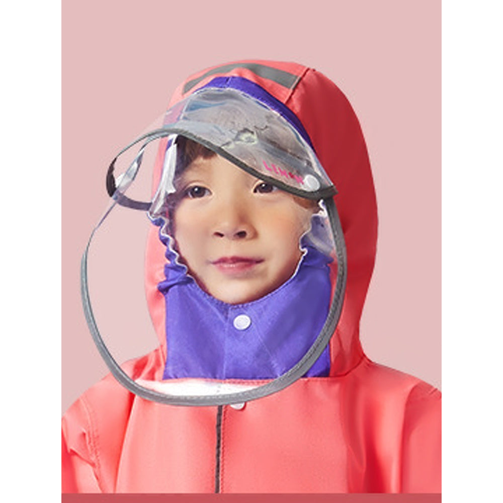 Little Surprise Box, Peach Donut Unicorn Knee Length Raincoat For Kids