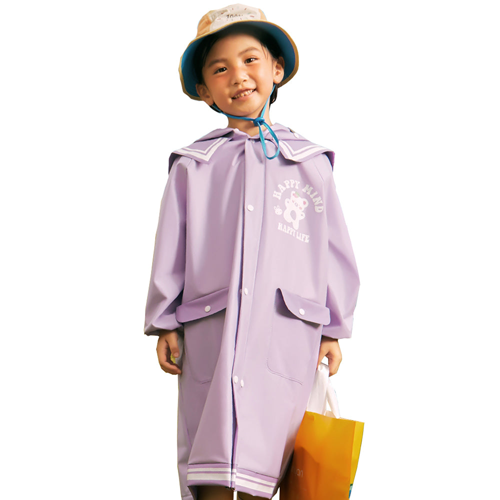 Little Surprise Box, Japanese Style Purple Sailor Collar Raincoat For Kids & Teens