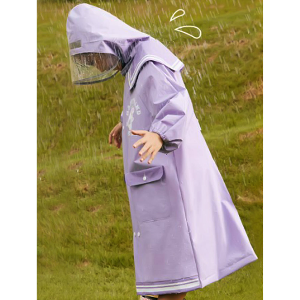 Little Surprise Box, Japanese Style Purple Sailor Collar Raincoat For Kids & Teens