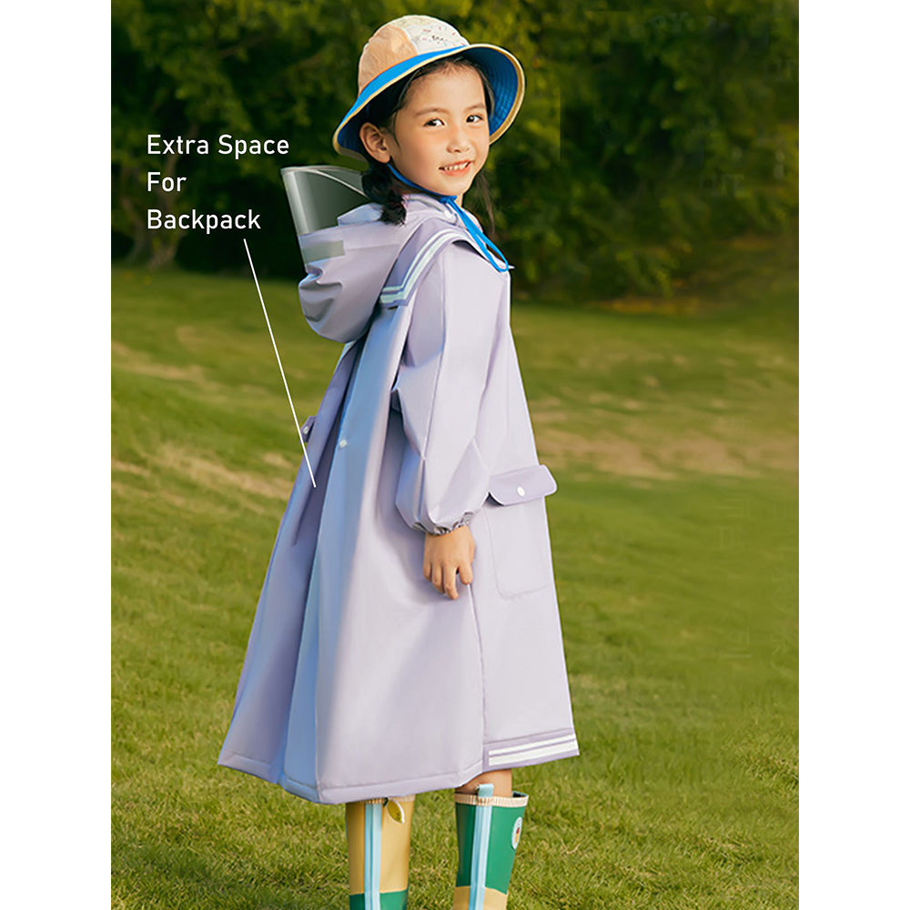 Little Surprise Box, Japanese Style Purple Sailor Collar Raincoat For Kids & Teens