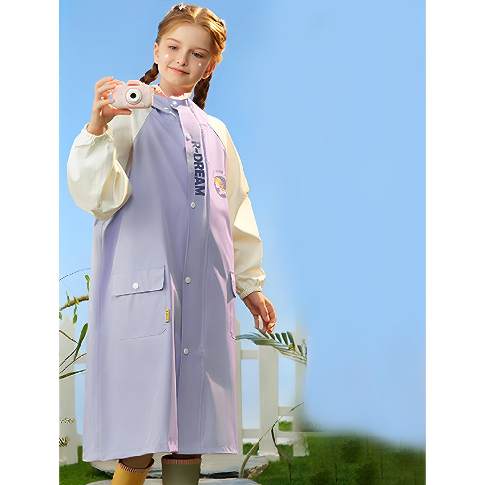 Little Surprise Box, Purple Uni Cap Style Knee length Raincoat for Kids & Teens