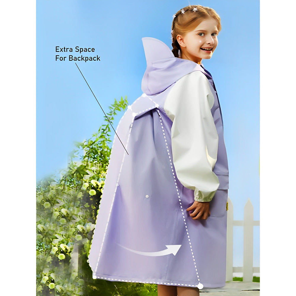 Little Surprise Box, Purple Uni Cap Style Knee length Raincoat for Kids & Teens