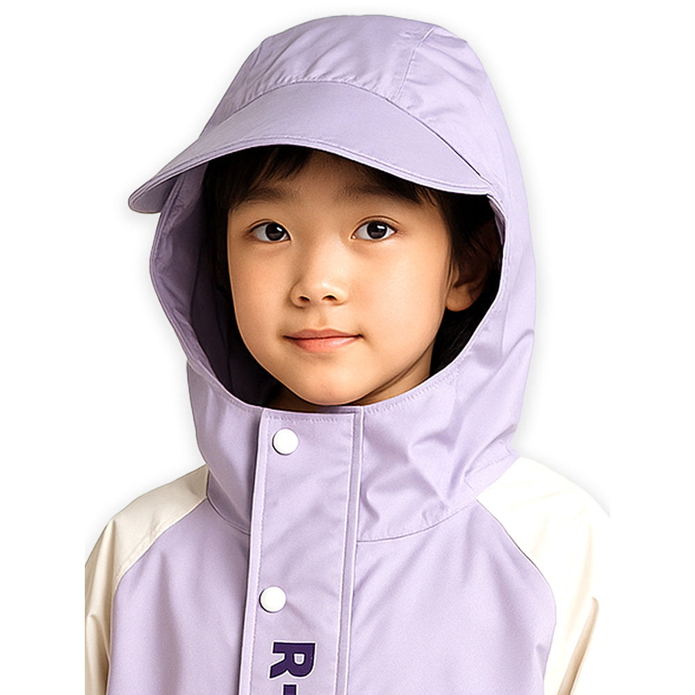 Little Surprise Box, Purple Uni Cap Style Knee length Raincoat for Kids & Teens