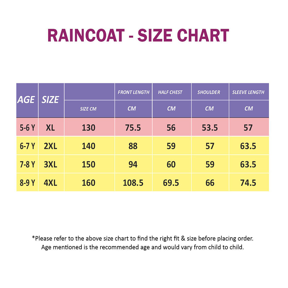 Little Surprise Box, Purple Uni Cap Style Knee length Raincoat for Kids & Teens